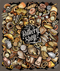 Bakery doodle cartoon funny illustration