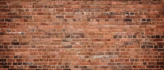 Naklejka premium Red brick wall texture useful as a background. Old grunge red brick wall with copy space