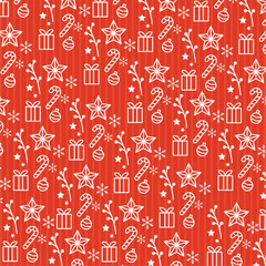 Naklejka premium Christmas pattern background Gift wrapping paper Vector