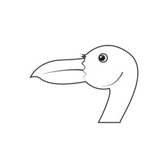 Cartoon of bird head