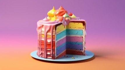 Colorful Cake for Birthday Celebration Background