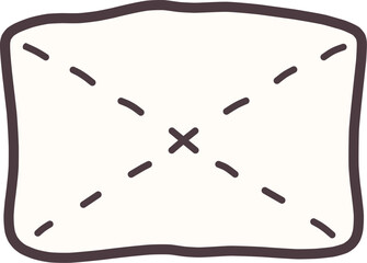 シンプルにデフォルメした雑巾の手描きイラスト