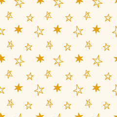 Christmas Stars Vector Seamless Pattern Background