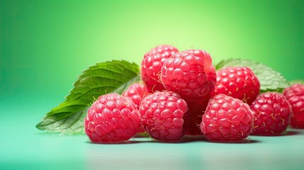 Ripe sweet raspberries on light background