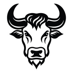Bull Flat Icon Isolated On White Background