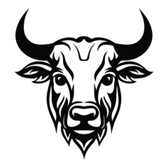 Bull Flat Icon Isolated On White Background