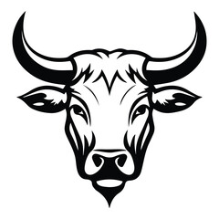 Bull Flat Icon Isolated On White Background
