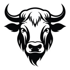 Bull Flat Icon Isolated On White Background