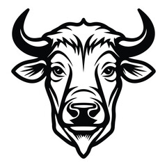 Bull Flat Icon Isolated On White Background