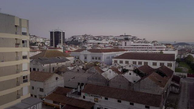 Beautiful view of the city of Coimbra at the end of the day.