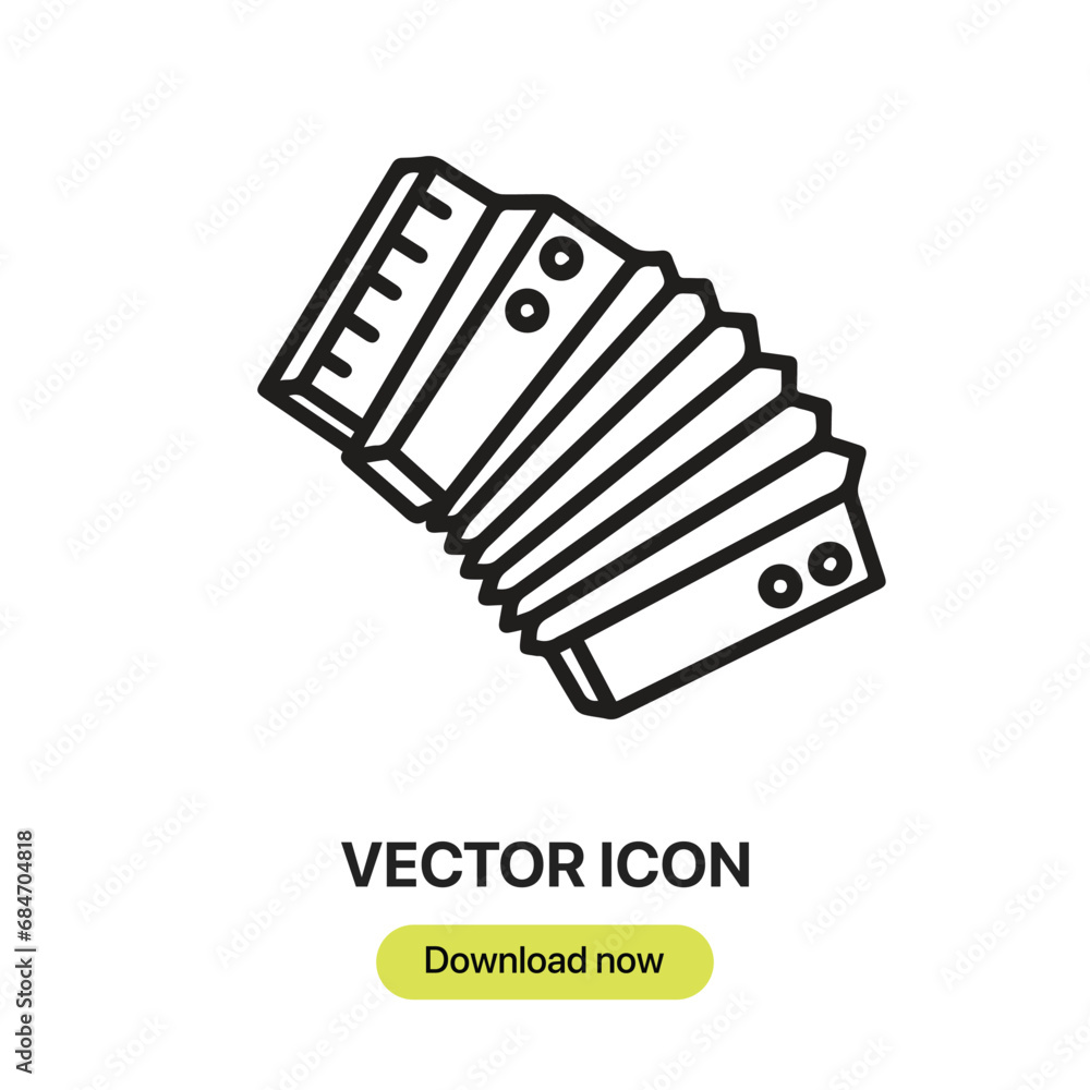 Poster accordion icon vector. linear-style sign for mobile concept and web design. accordion symbol illustr
