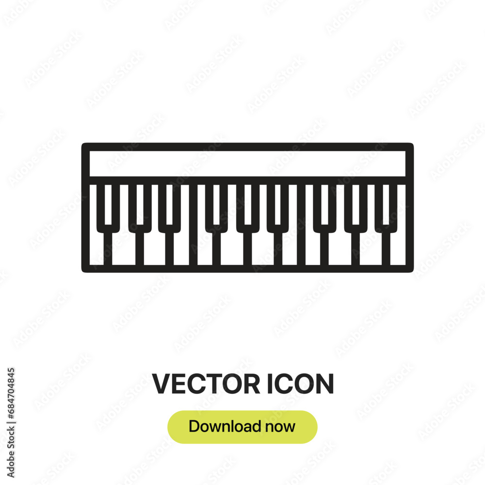 Leinwandbilder Keyboard icon vector. Linear-style sign for mobile concept and web design. Keyboard symbol illustration. Pixel vector graphics - Vector.	