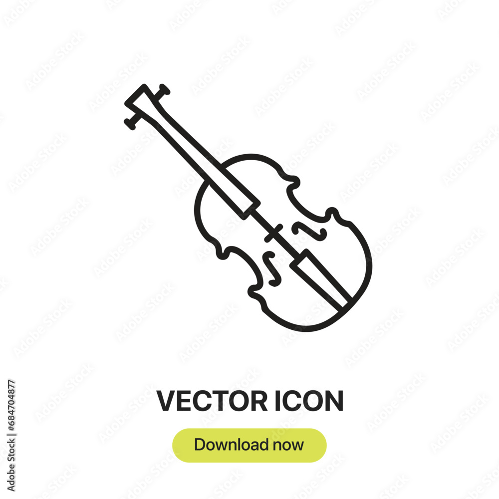 Poster violin icon vector. linear-style sign for mobile concept and web design. violin symbol illustration.