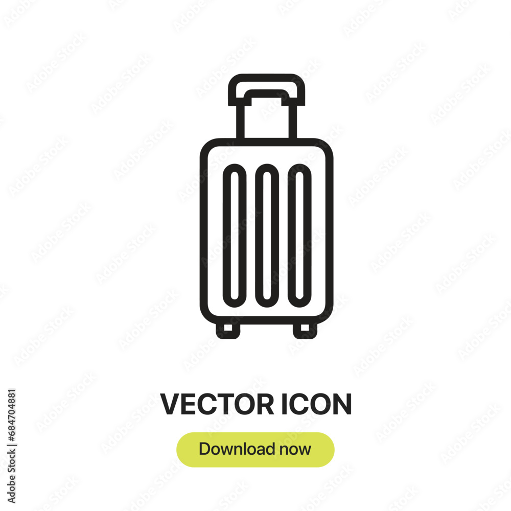 Poster suitcase icon vector. linear-style sign for mobile concept and web design. suitcase symbol illustrat