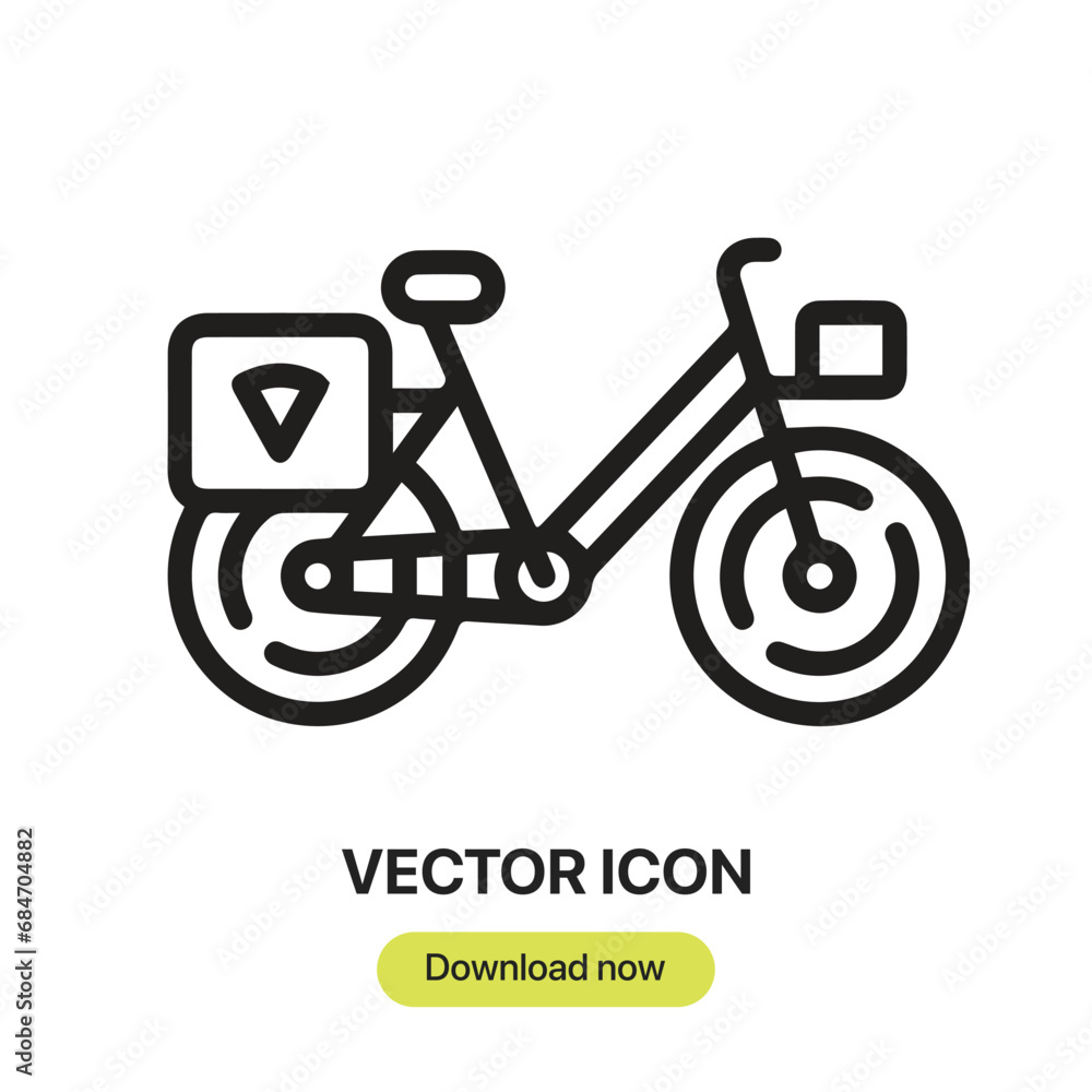 Poster bicycle icon vector. linear-style sign for mobile concept and web design. bicycle symbol illustratio