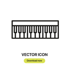 Keyboard icon vector. Linear-style sign for mobile concept and web design. Keyboard symbol illustration. Pixel vector graphics - Vector.	