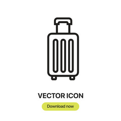 Suitcase icon vector. Linear-style sign for mobile concept and web design. Suitcase symbol illustration. Pixel vector graphics - Vector.	