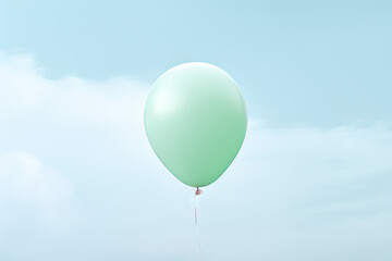 Obraz premium A green balloon flying in the sky created with generative AI technology