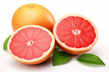 Red grapefruit on white background