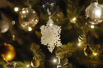 A snowflake on the Christmas tree