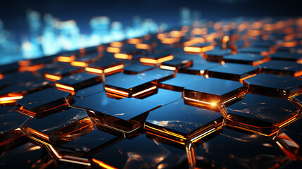 Obraz premium black hexagon background