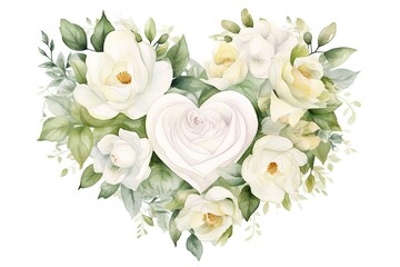 Obraz na płótnie Canvas Floral watercolor background in the form of a Heart. Watercolor illustrations for Prints, wall drawings, covers and invitations.