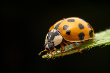 Harmonia axyridis inhabit the leaves of wild plants