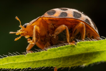 henosepilachna vigintioctomaculata Inhabiting on the leaves of wild plants