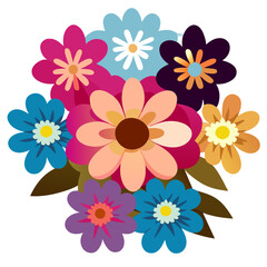 Flower design over white background, vector illustration. 