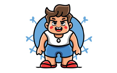 cartoon illustration of a person with a smile