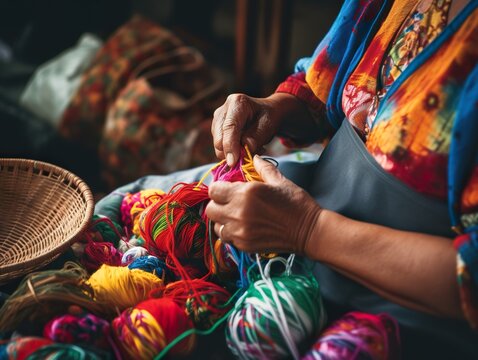 colombia people makeTraditional wayuu bag craft creativity and handmade concept