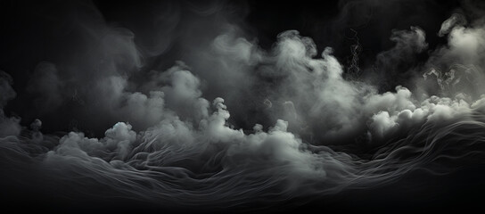 smokey clouds on a dark black background