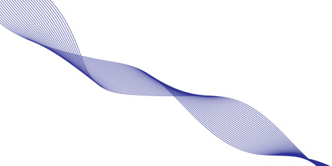 Abstract vector background with blue wavy lines. Stylized line art background. Vector illustration Wave with lines created using blend tool. Curved wavy line, smooth stripe.