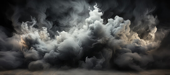 smokey clouds on a dark black background