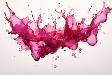 Crimson Red Wine Splash on White Background.