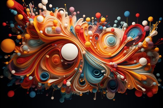 Multilevel Mesmerizing Colors Overlay, Abstract Visualization with Varied and Harmonious Color Palette