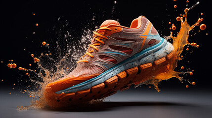 colorful running shoe. Generative AI.