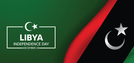 Libya Independence Day 24 December vector poster - obrazy, fototapety, plakaty