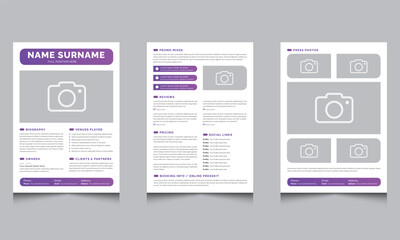 Minimal Event DJ Press Kit Resume Template
