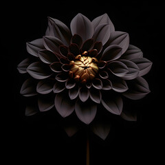 Black Dahlia flower with a black background