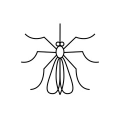 Mosquito black line editable icon. Vector flat illustration isolated on white background.