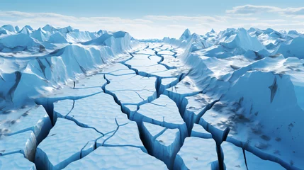 Foto op Plexiglas Melting glaciers of Antarctica Cracks in the ice © Sameer