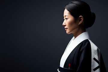 Obraz na płótnie Canvas Confident Asian woman, blending tradition with modernity.