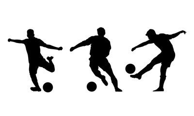 Fototapeta na wymiar Football player silhouette vector illustration. Suitable for soccer design element.