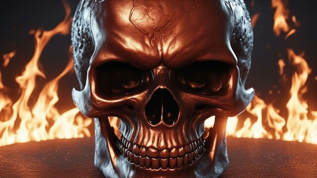 skull in flames A fiery skull that grins wickedly                                