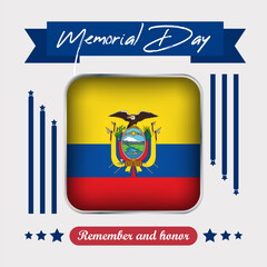 Ecuador Memorial Day Vector Illustration