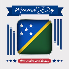 Solomon Islands Memorial Day Vector Illustration