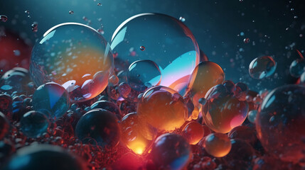 Colorful Abstract Bubbles. Creative bubbles backgrounds. Bokeh Sparkles Bubble Abstract Art
