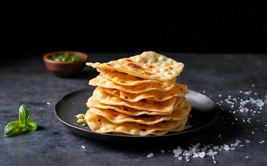 Capture the essence of Papadum in a mouthwatering food photography shot Generative AI