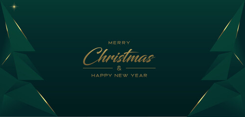 Luxury premium background, Merry Christmas and Happy New Year. Modern and abstract christmas tree design. Dark green and gold .Vector template	
 - obrazy, fototapety, plakaty